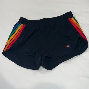 Aviator Nation black “5 StripeFlex Board” jogger shorts
